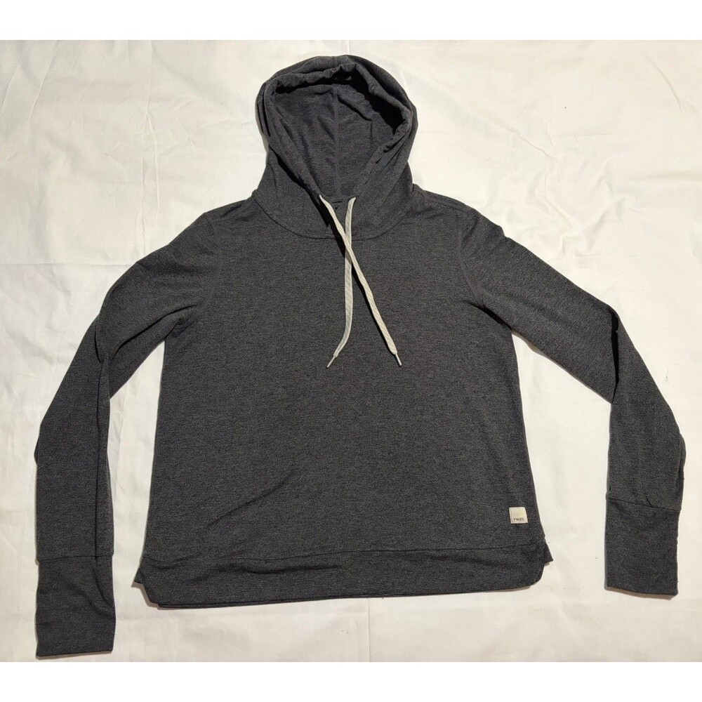 Vuori Womens Halo Essential Pullover Hoodie XXS Charcoal Gray Long Sleeve